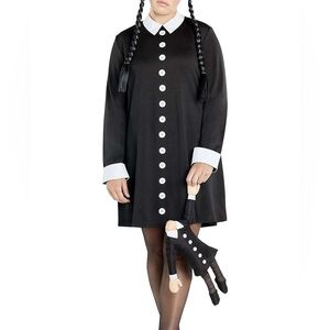 Wednesday Adams Adult Costume Includes Dress & Doll Women’s L Large 12-14